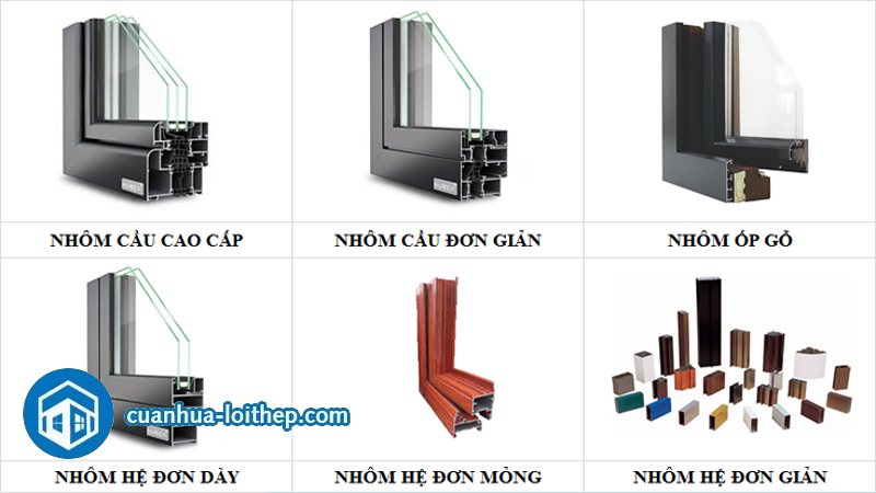 Các loại cửa nhôm kính