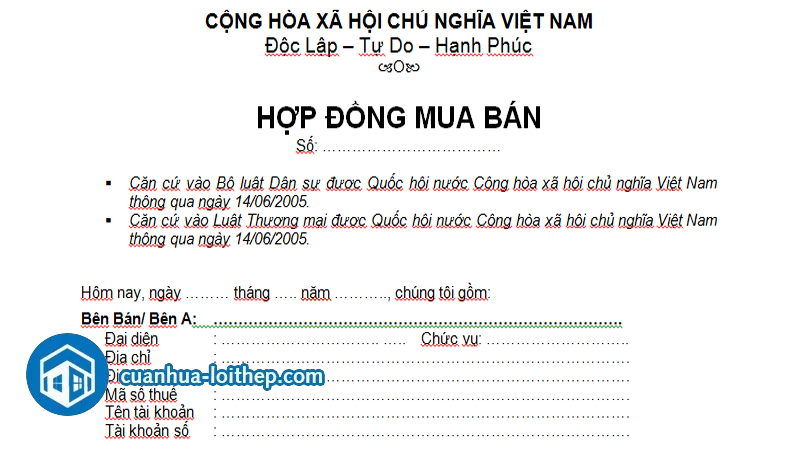 Mẫu hợp đồng thi công cửa nhôm kính, cửa nhựa