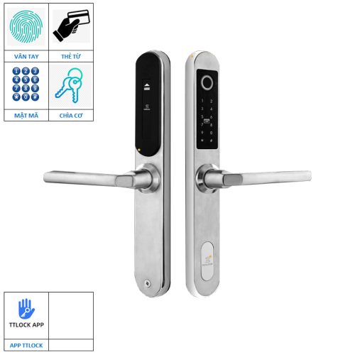 Khóa cửa Ticklock I600S màu bạc