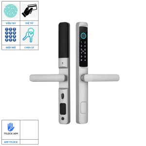 Khóa cửa Ticklock I900N màu trắng bạc