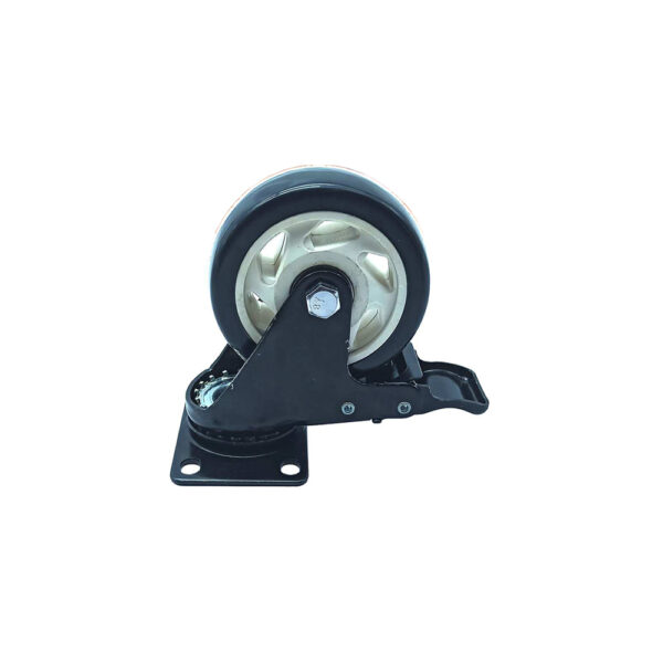 Bánh xe đẩy nhựa PVC đen BXD087 xoay khóa kép