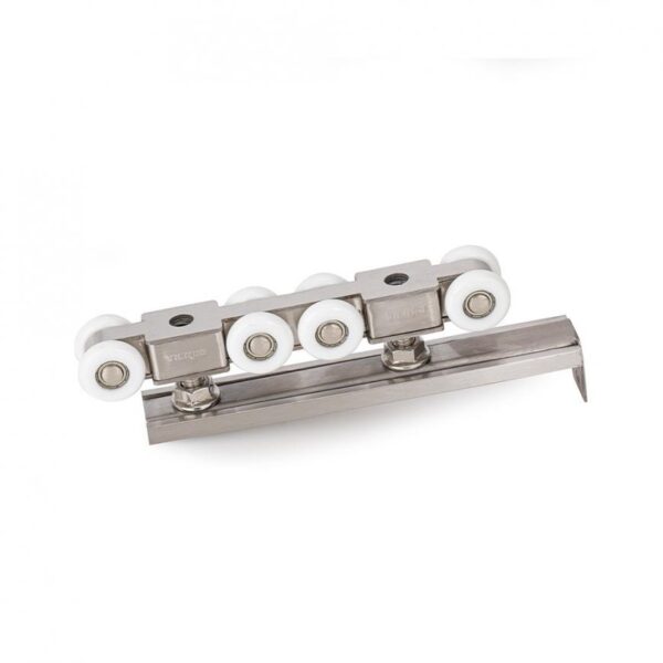 Bánh xe lùa treo 120kg 8 bánh nhựa, đế inox 201