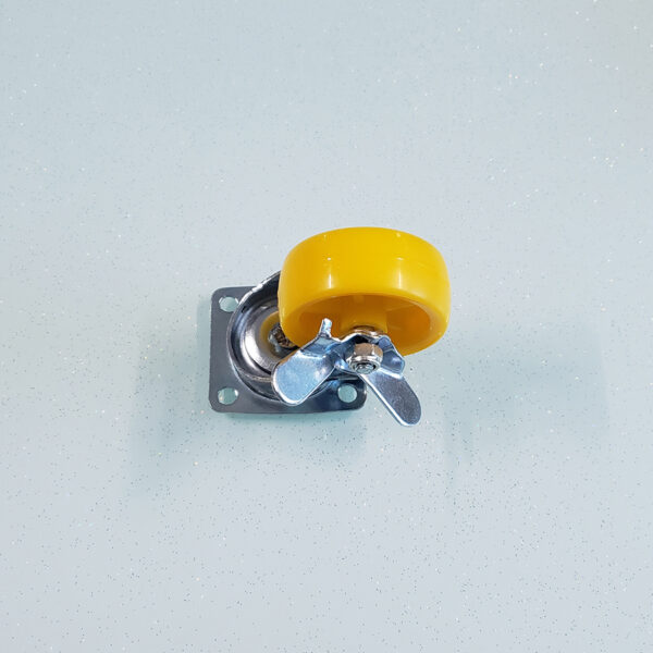 Bánh xe đẩy nhựa PP vàng BXD085 xoay khóa ngang - Hình ảnh 3