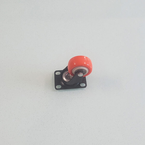 Bánh xe đẩy nhựa PVC đỏ BXD083 xoay không khóa - Hình ảnh 3