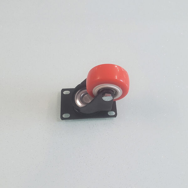 Bánh xe đẩy nhựa PVC đỏ BXD083 xoay không khóa - Hình ảnh 4