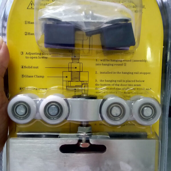 Bộ bánh xe treo cửa lùa kính VVP 8 bánh - Hình ảnh 3