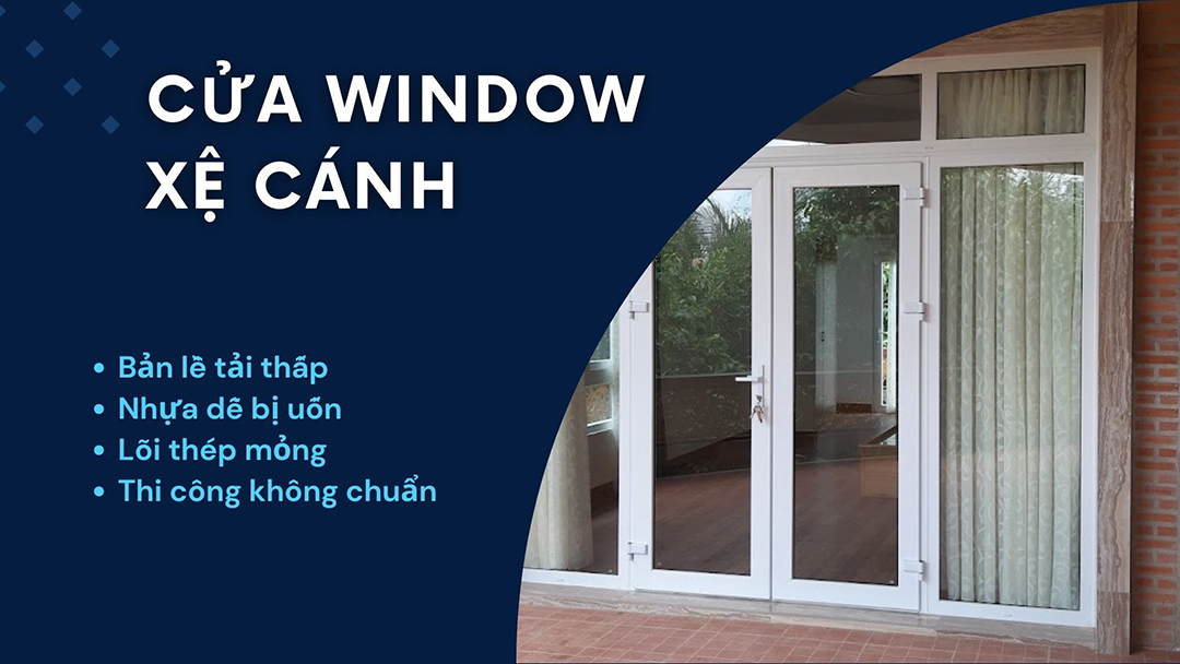 Cửa nhựa lõi thép bị xệ cánh