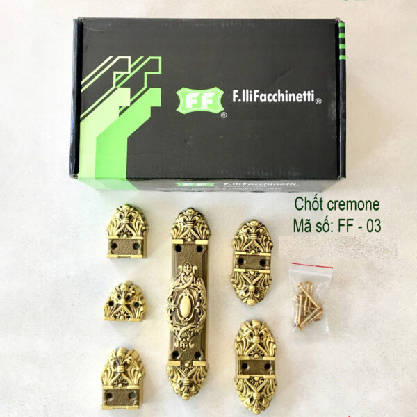 Chốt Cremone FF Italia FF02-VRG đồng thau - Hình ảnh 2