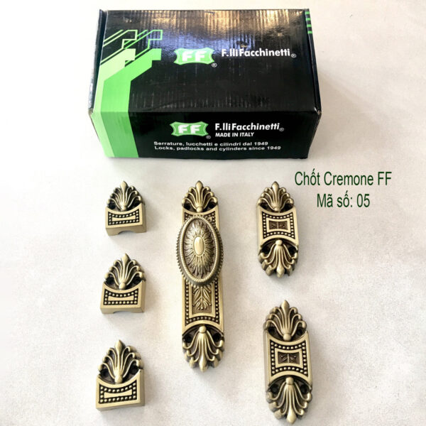 Chốt Cremone FF Italia FF05-RG đồng thau - Hình ảnh 2