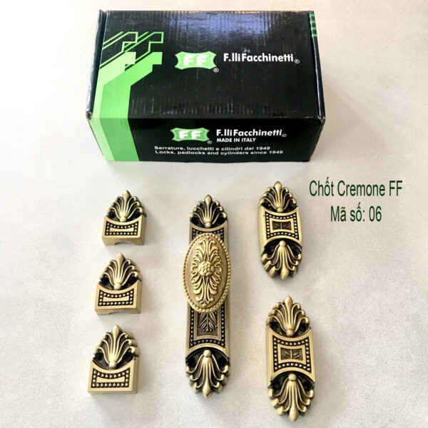Chốt Cremone FF Italia FF06-RG đồng thau - Hình ảnh 2
