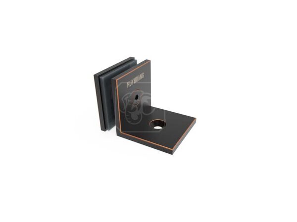 Kẹp kính L tường kính KV02-ABC Huy Hoàng màu đen