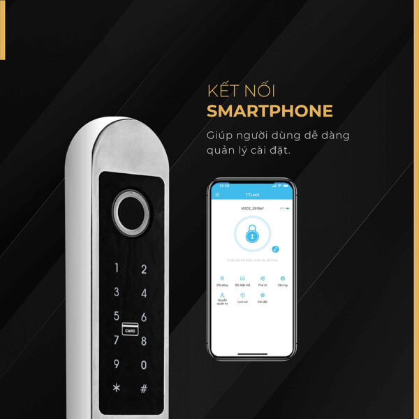 Khóa cửa Ticklock I600S màu trắng bạc - Hình ảnh 10