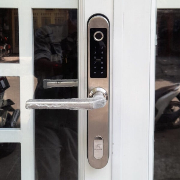 Khóa cửa Ticklock I600S màu trắng bạc - Hình ảnh 4