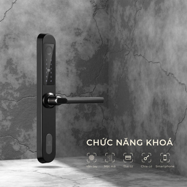 Khóa cửa Ticklock I600S màu đen - Ảnh 4