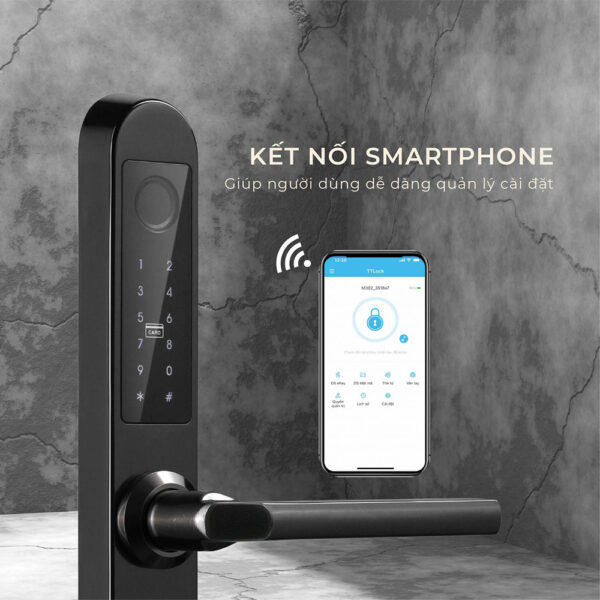 Khóa cửa Ticklock I600S màu đen - Ảnh 5