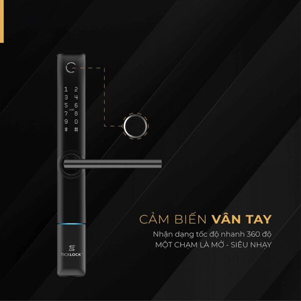 Khóa cửa Ticklock I720 màu đen - Ảnh 5
