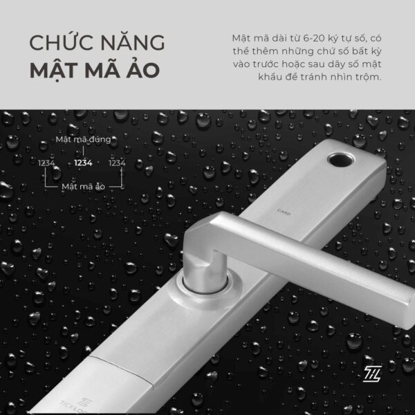 Khóa cửa Ticklock I720 màu trắng bạc - Hình ảnh 5