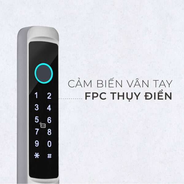 Khóa cửa Ticklock I900N màu trắng bạc - Hình ảnh 3