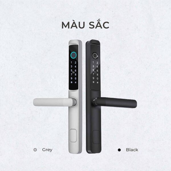Khóa cửa Ticklock I900N màu trắng bạc - Hình ảnh 5