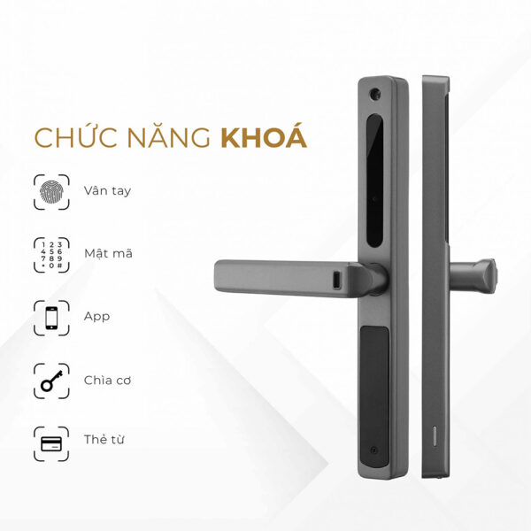 Khóa cửa Ticklock I939 màu đen - Ảnh 2