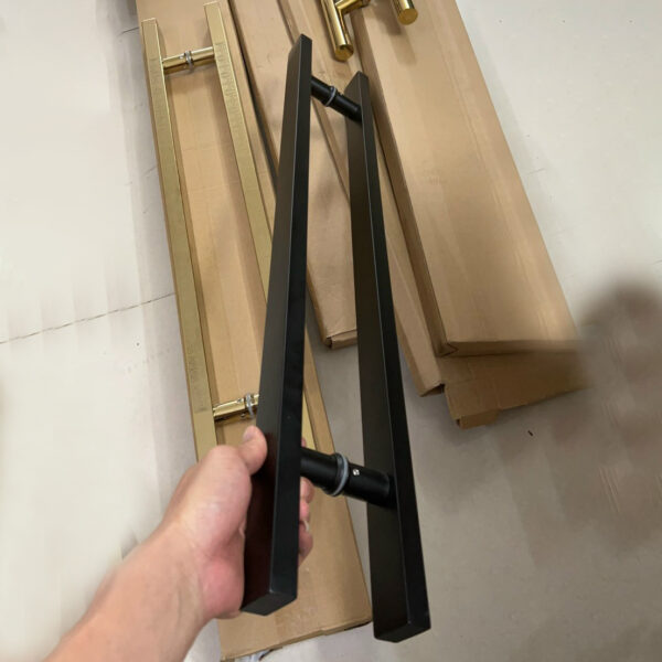 Tay nắm cửa vuông 20×40 TN021 Inox 304 đen mờ - Hình ảnh 2