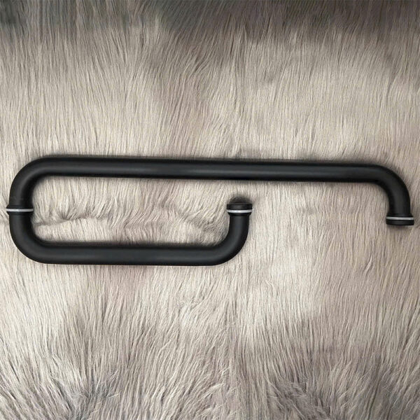 Tay nắm phòng tắm kính TNPTK003 Inox 304 tim 275x475mm màu đen