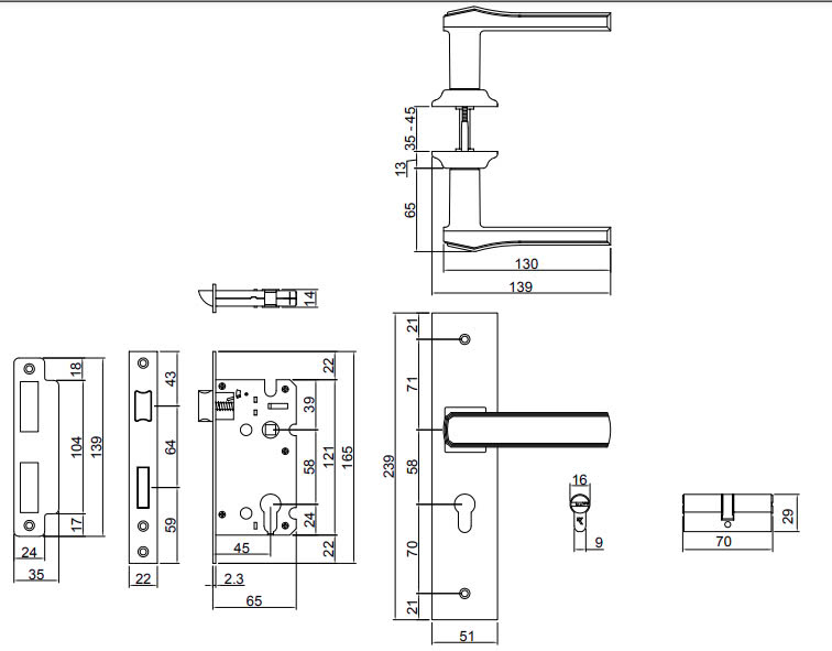 Thông số kỹ thuật Khóa cửa VICKINI 32014.002