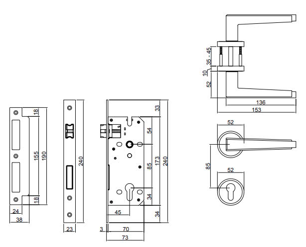 Thông số kỹ thuật Khóa phân thể bằng hợp kim VICKINI 34109.102