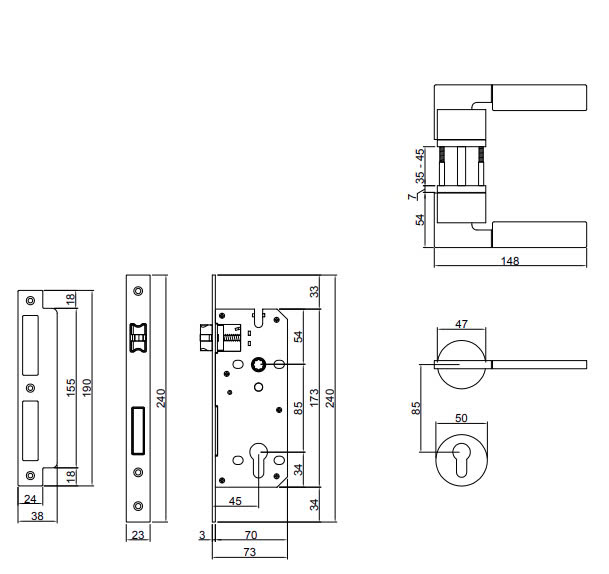 Thông số kỹ thuật Khóa phân thể bằng hợp kim VICKINI 34135.102