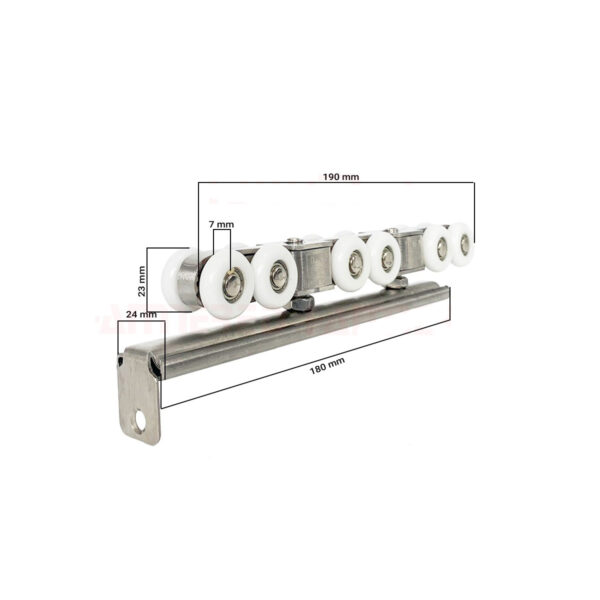 Bánh xe lùa treo 12 bánh HMR1012SS 100kg đế Inox - Hình ảnh 6
