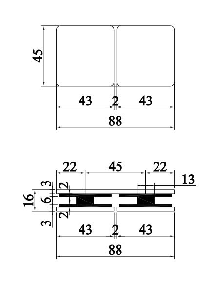 Thông số kỹ thuật kẹp kính 180 độ kính kính VICKINI 64427.001