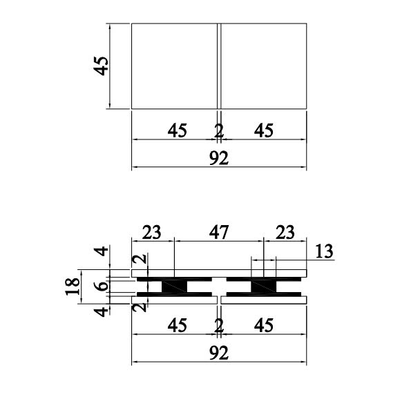 Thông số kỹ thuật kẹp kính 180 độ kính kính VICKINI 64917.001