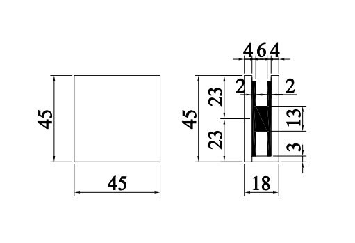 Thông số kỹ thuật kẹp kính U khoan kính VICKINI 64911.001
