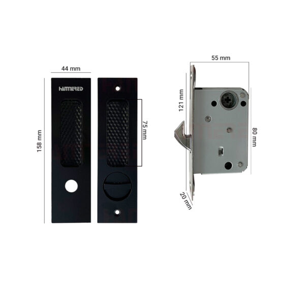 Khóa cửa lùa HMR652OPB màu đen - Hình ảnh 2