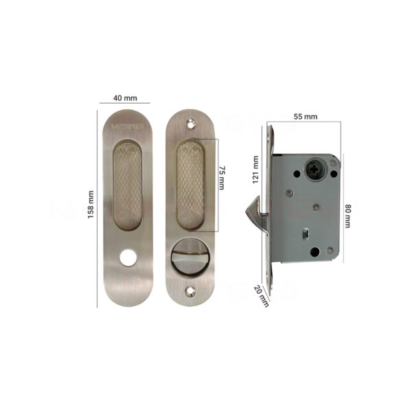 Khóa cửa lùa HMR653BSN màu bạc xước - Hình ảnh 2
