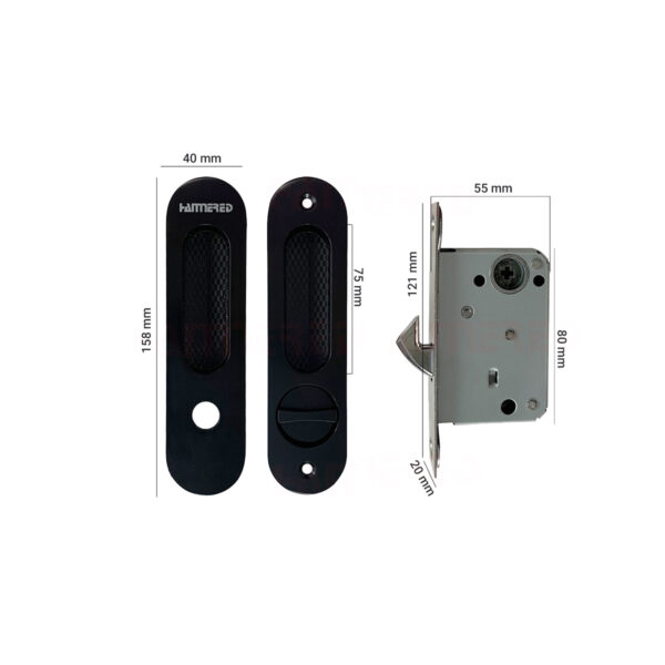 Khóa cửa lùa HMR653OPB màu đen - Ảnh 2