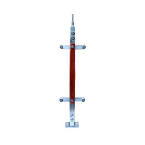 Trụ cầu thang kính TLC008-001 Inox 304 ốp gỗ đế mặt