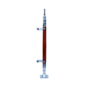 Trụ cầu thang kính TLC008-002 Inox 304 ốp gỗ đế mặt