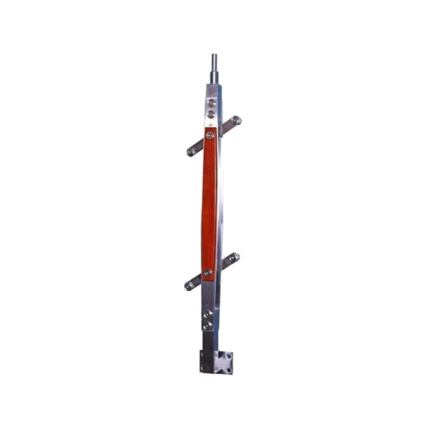 Trụ cầu thang kính TLC009-001 Inox 304 ốp gỗ đế hông