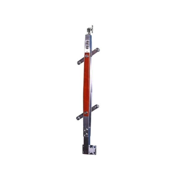 Trụ cầu thang kính TLC009-003 Inox 304 ốp gỗ đế hông