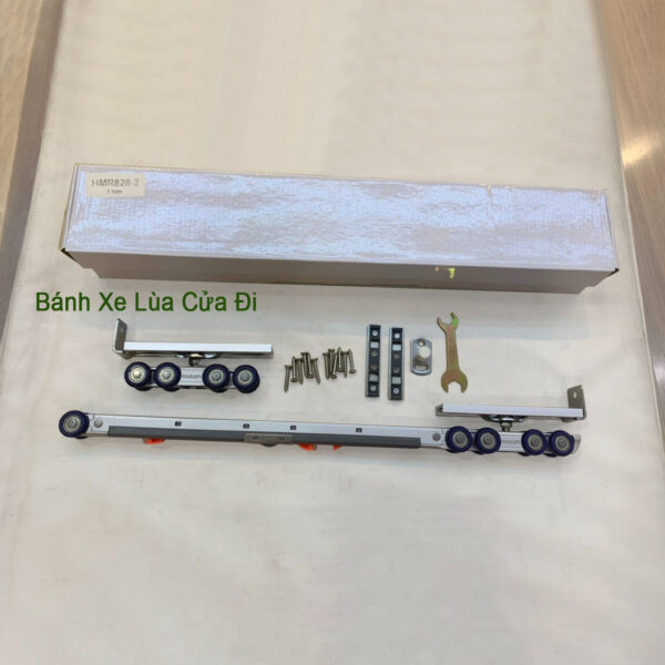 Bánh xe cửa lùa giảm chấn 2 chiều HMR828-2 8 bánh - Hình ảnh 2