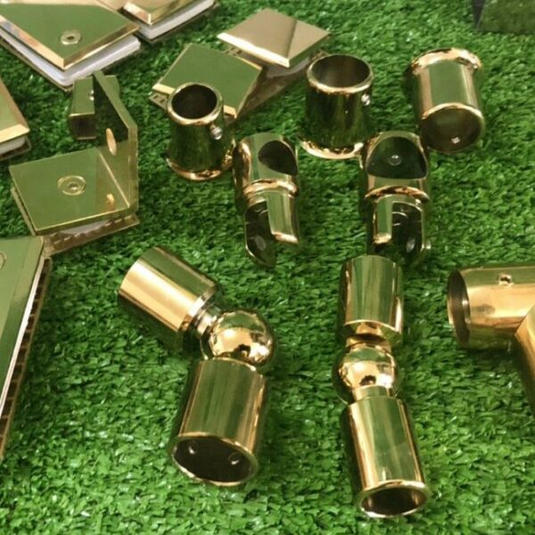 Chén tường giữ đầu ống inox Ø25 VVP vàng bóng - Hình ảnh 6