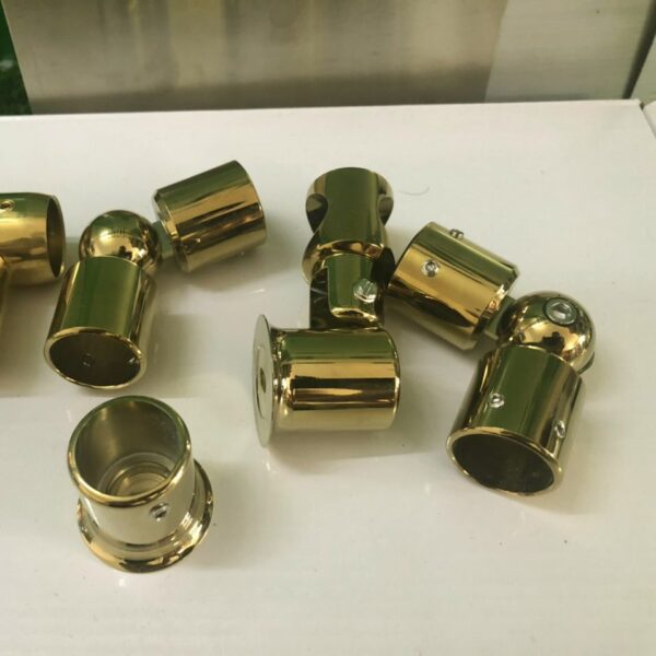 Chén tường giữ đầu ống inox Ø25 VVP vàng bóng - Hình ảnh 5