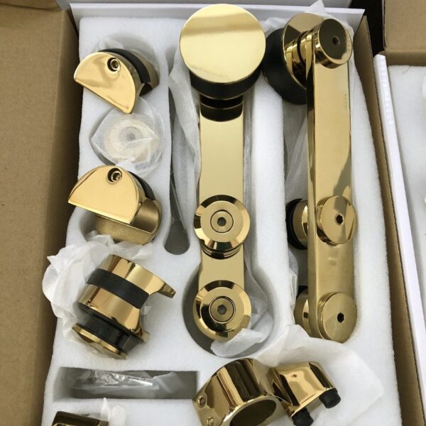 Bánh xe đơn cửa lùa kính ray Ø25 VVP vàng bóng - Hình ảnh 2