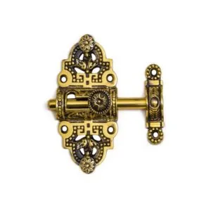 Chốt ngang cửa bằng đồng thau vàng rêu 122mm