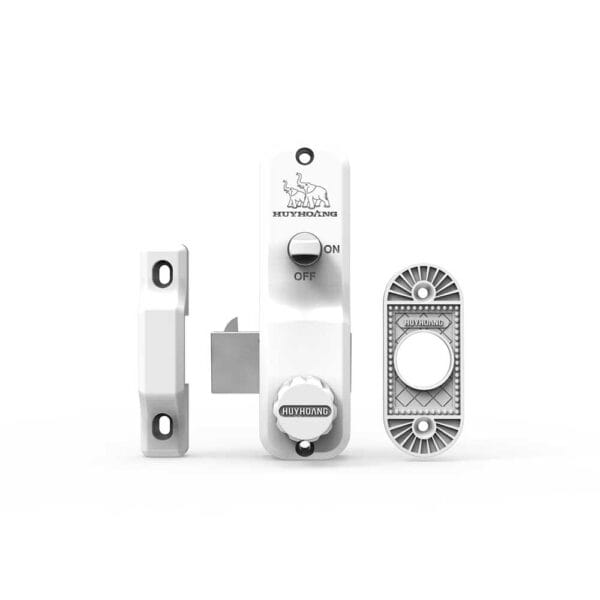 Khóa B52 cửa trượt Huy Hoàng màu trắng - Hình ảnh 2