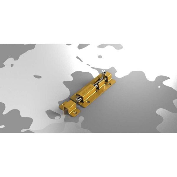 Chốt cửa vàng Huy Hoàng CC01-ZVA thép dài 100mm - Hình ảnh 2