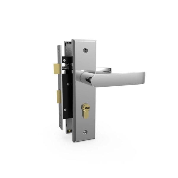 Bộ khóa tay nắm hợp kim EX 5810 trắng bạc dài 200 - Hình ảnh 4
