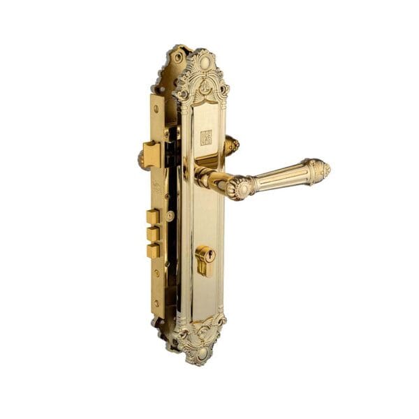 Khóa cửa gỗ đồng thau HC8526 đại PVD Gold dài 350 - Hình ảnh 2
