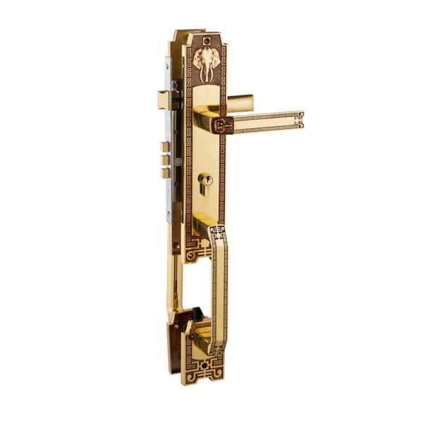 Khóa cửa gỗ đại sảnh đồng thau HC8528 dài 590 - Hình ảnh 2